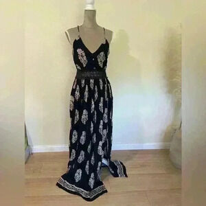 Fashionnova black maxi dress, size M.